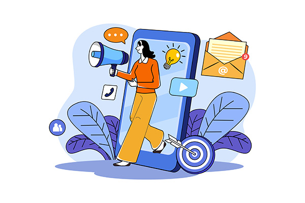 Illustration representing mobile marketing