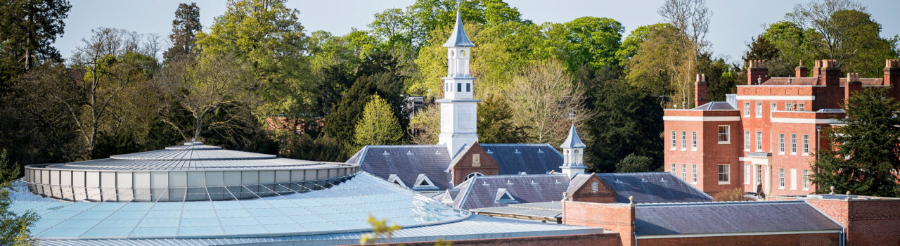 External view of the Hinxton Hall Conference Centre complex - crop of roofs