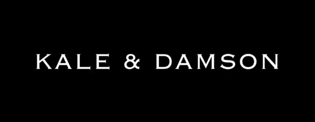 Kale & Damson logo: name on black background